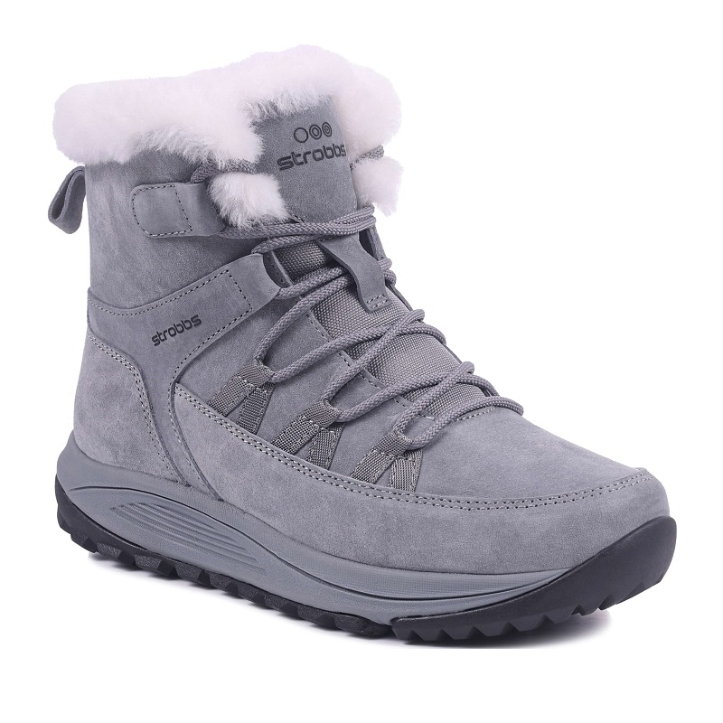 Кроссовки Strobbs с мехом женские F8532-10 серые