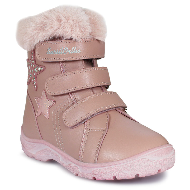 Ботинки ортопедические Сурсил-Орто с мехом для девочек A45-093 розовые