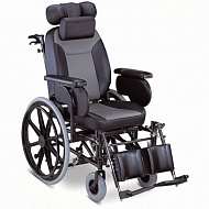 Кресло-коляска МЕГА-ОПТИМ для инвалидов со стояночными тормозами арт.FS204BJQ 46см.